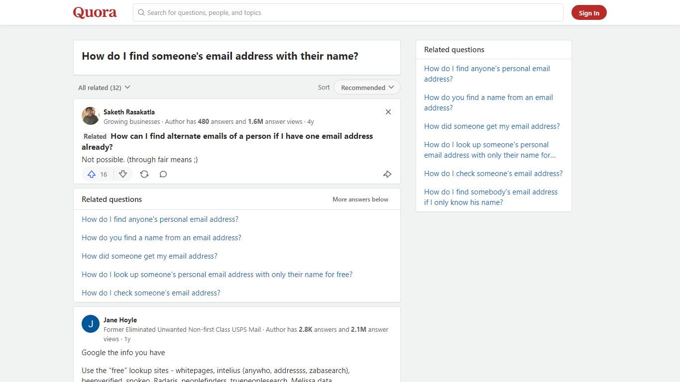 How to find someone's email address with their name - Quora